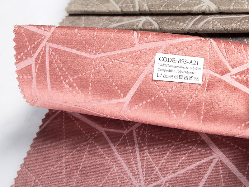 Garnfärgat jacquardtyg med sammetfolie