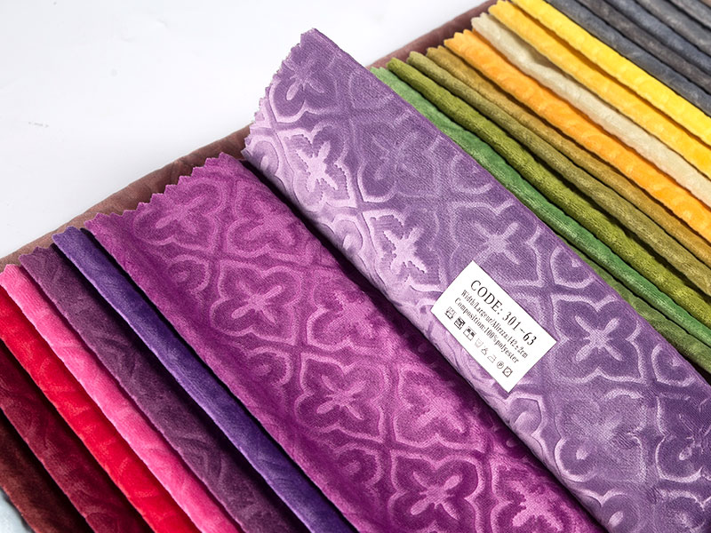 Avancerad färgad präglad sammetväv för inredning