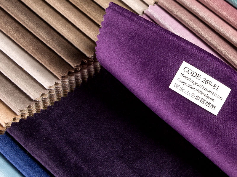 Färgad / laminerad varp stickad holland sammet fleece tyg mdn269